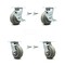 Service Caster 5 Inch Thermoplastic Rubber Caster Set with Roller Bearing 4 Swivel Lock 2 Brake SCC-30CS520-TPRRF-TLB-BSL-2-BSL-2 - alternate 1
